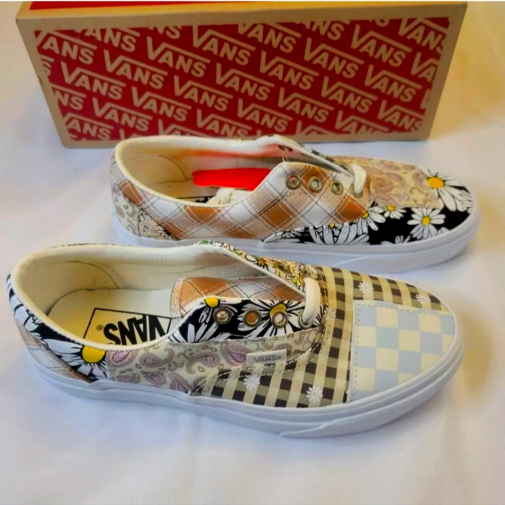 Vans Era Skate Shoes Meadow Patchwork Unisex W-8 M -6.5 Multicolor Fabric.